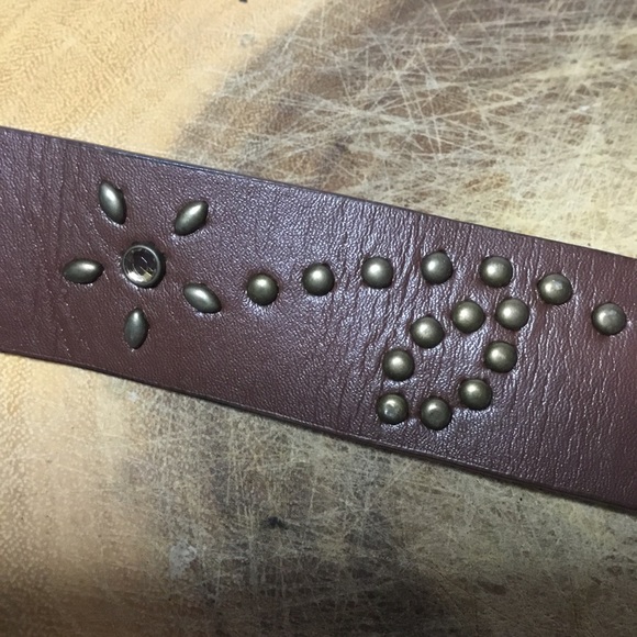 Women’s Brown Faux Leather Rhinestone Butterfly Buckle Belt Size 11 - Picture 4 of 6